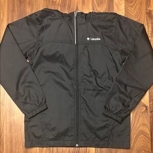 Hooded Columbia Black Lightweight Rain Jacket